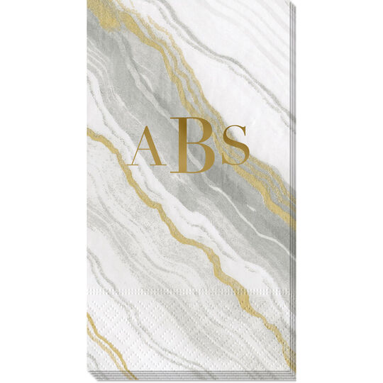 Grey Marble Caspari Guest Towels